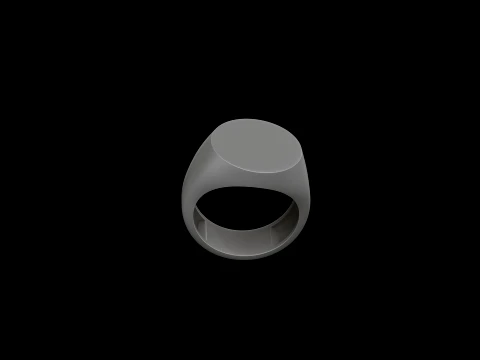 Jewelry Signet Ring v1 M Size 3D print model 3D Print Model