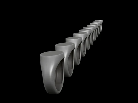 Jewelry Signet Ring v1 M Size 3D print model 3D Print Model