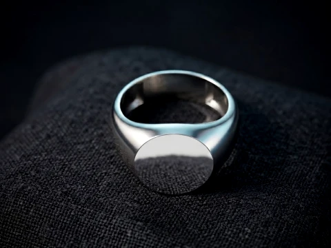 Jewelry Signet Ring v1 M Size 3D print model 3D Print Model