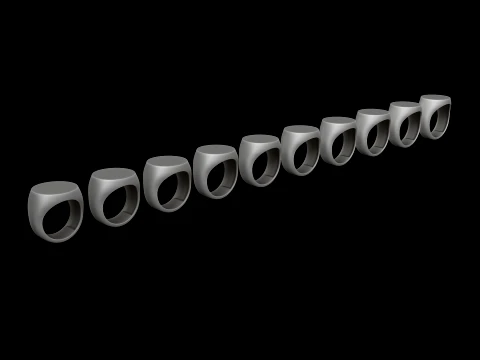 Jewelry Signet Ring v1 L Size 3D print model 3D Print Model