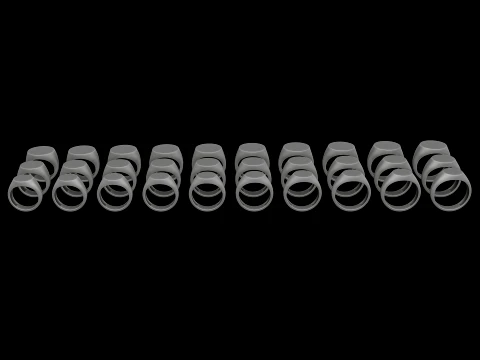 Jewelry Signet Ring v1 S M L Sizes Pack 3D Print Model