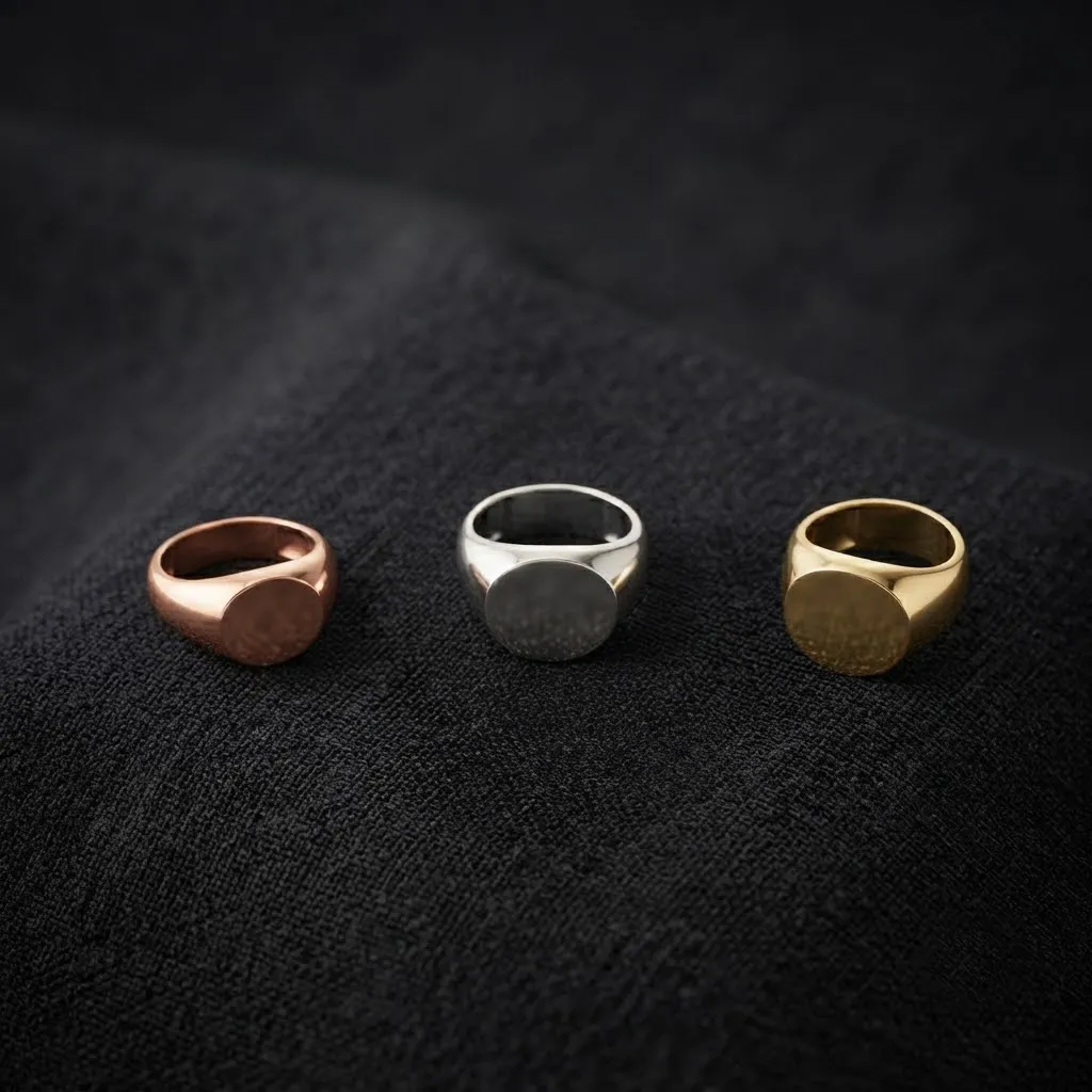 Jewelry Signet Ring v1 S M L Sizes Pack 3D Print Model .c4d .max .obj .3ds .fbx .stl .blend 