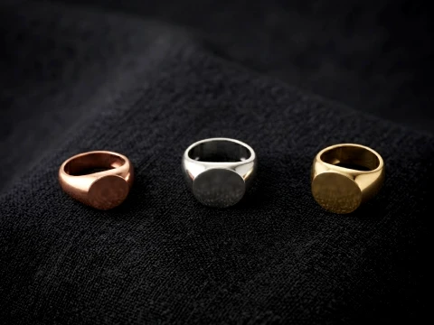 Jewelry Signet Ring v1 S M L Sizes Pack 3D Print Model