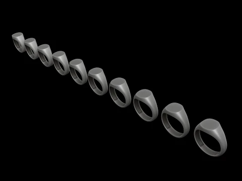 ジュエリー シグネット リング v2 S サイズ 3D プリント モデル 3Dプリントモデル