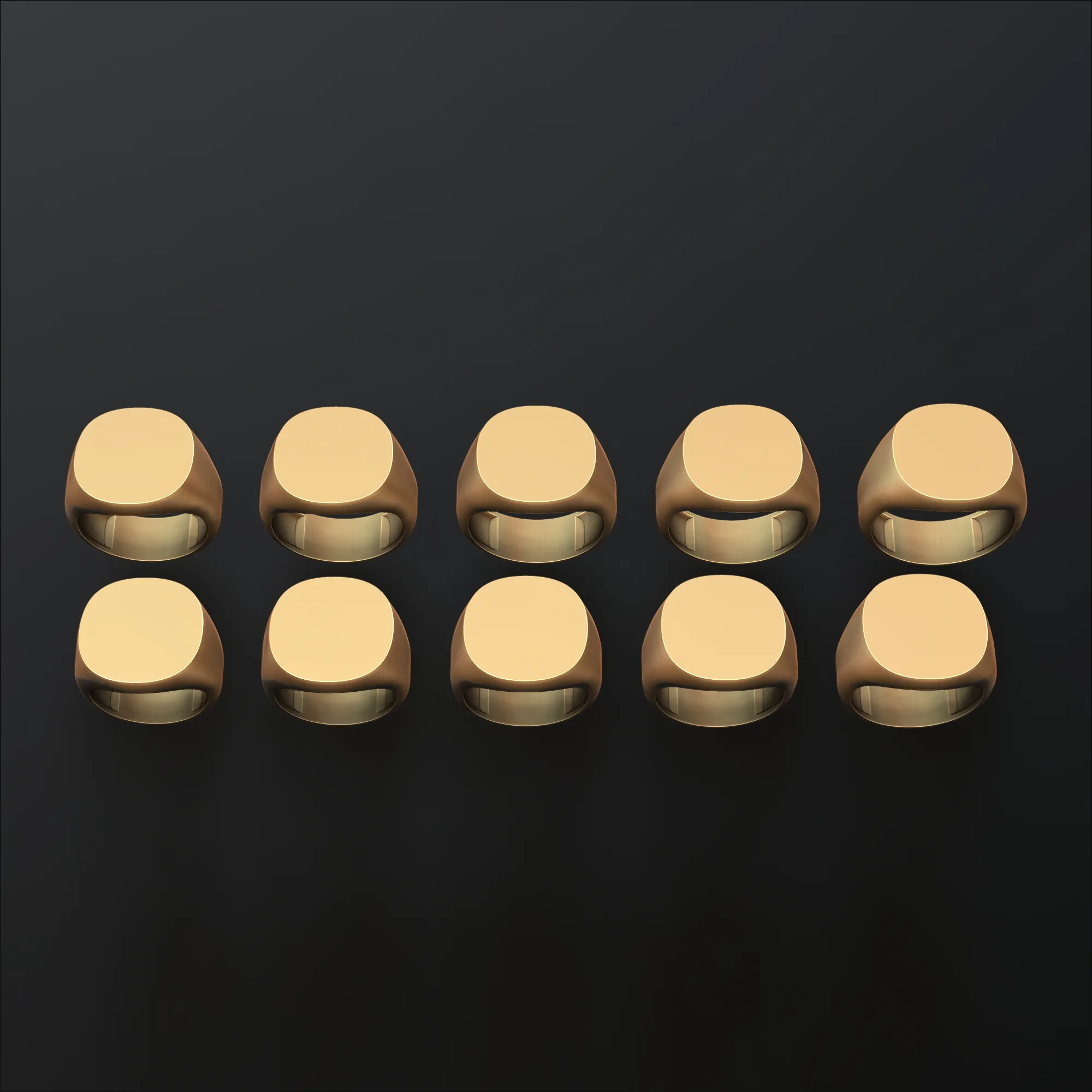 ジュエリー シグネット リング v2 L サイズ 3D プリント モデル 3Dプリントモデル .c4d .max .obj .3ds .fbx .stl .blend 