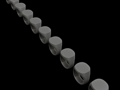 ジュエリー シグネット リング v2 L サイズ 3D プリント モデル 3Dプリントモデル
