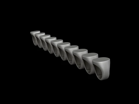 ジュエリー シグネット リング v2 L サイズ 3D プリント モデル 3Dプリントモデル