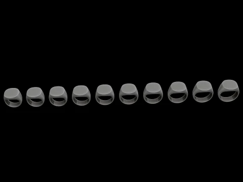 ジュエリー シグネット リング v2 L サイズ 3D プリント モデル 3Dプリントモデル