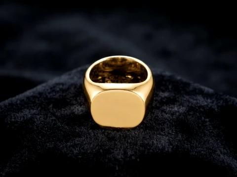 Jewelry Signet Ring v2 L Size 3D print model 3D Print Model