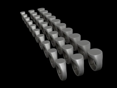 Jewelry Signet Ring v2 SML Sizes Pack 3D Print Model