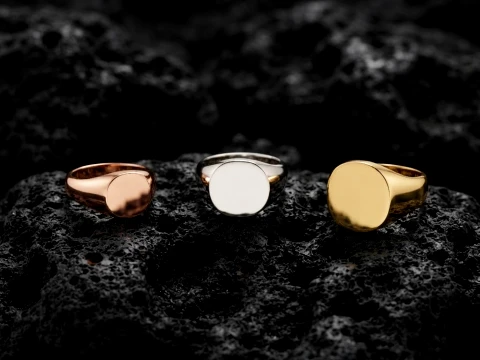 Jewelry Signet Ring v2 SML Sizes Pack 3D Print Model