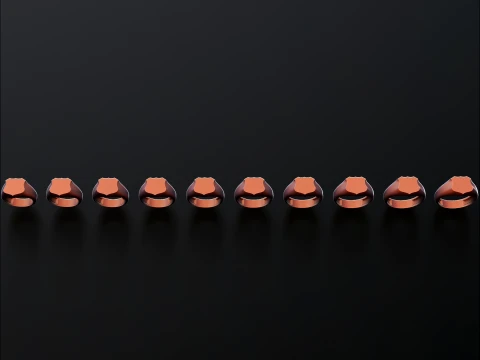 Ювелирное кольцо с печаткой v3 размера S 3D модель для печати 3D Принт Модель