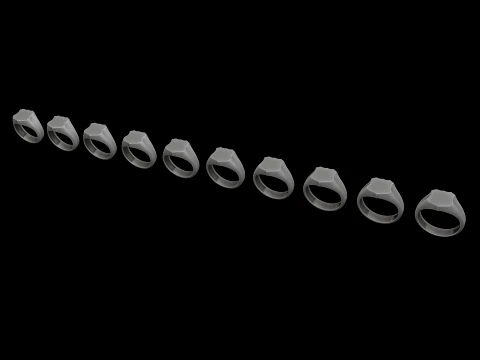 Anello con sigillo per gioielli v3 Modello di stampa 3D taglia S Modello di stampa 3D