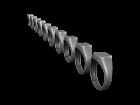 Anello con sigillo per gioielli v3 Modello di stampa 3D taglia S Modello di stampa 3D
