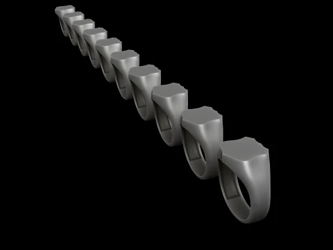 ジュエリー シグネット リング v3 M サイズ 3D プリント モデル 3Dプリントモデル