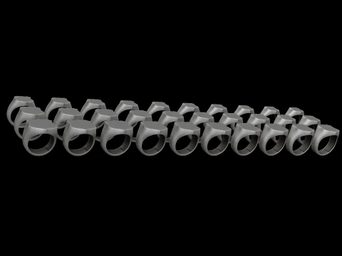 Anello con sigillo per gioielli v3 S M L Taglie Confezione Modello di stampa 3D