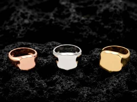 Jewelry Signet Ring v3 S M L Sizes Pack 3D Print Model
