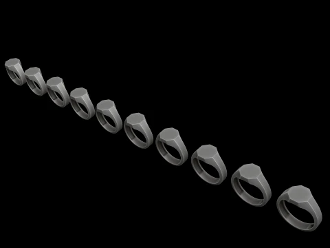 Anello con sigillo per gioielli v4 Modello di stampa 3D taglia S Modello di stampa 3D