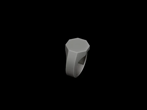Jewelry Signet Ring v4 M Size 3D print model 3D Print Model