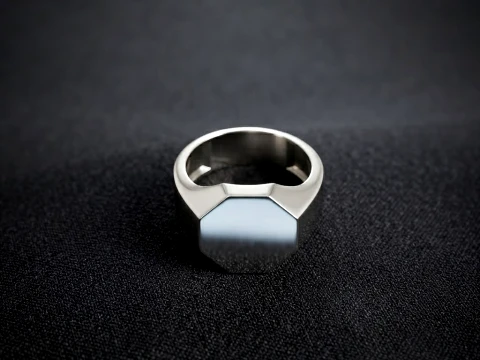 Jewelry Signet Ring v4 M Size 3D print model 3D Print Model