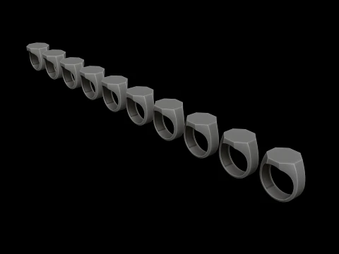Jewelry Signet Ring v4 L Size 3D print model 3D Print Model
