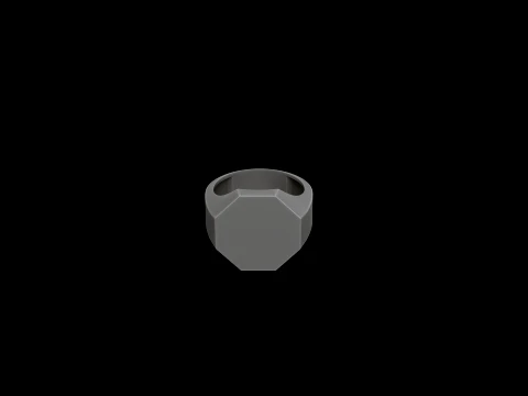 Jewelry Signet Ring v4 L Size 3D print model 3D Print Model