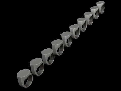 Jewelry Signet Ring v4 L Size 3D print model 3D Print Model