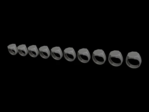 Jewelry Signet Ring v4 L Size 3D print model 3D Print Model