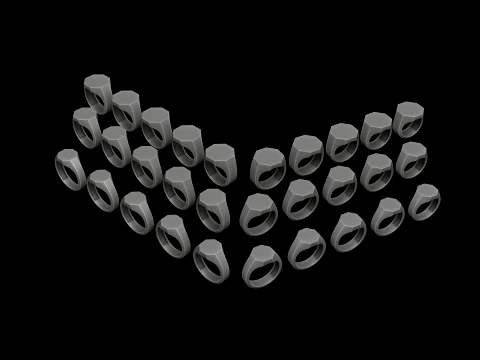 Jewelry Signet Ring v4 S M L Sizes Pack 3D Print Model