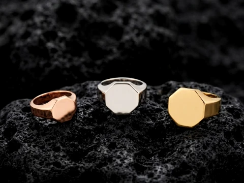 Jewelry Signet Ring v4 S M L Sizes Pack 3D Print Model