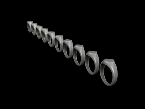 ジュエリー シグネット リング v5 S サイズ 3D プリント モデル 3Dプリントモデル