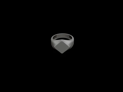 Jewelry Signet Ring v5 M Size 3D print model 3D Print Model