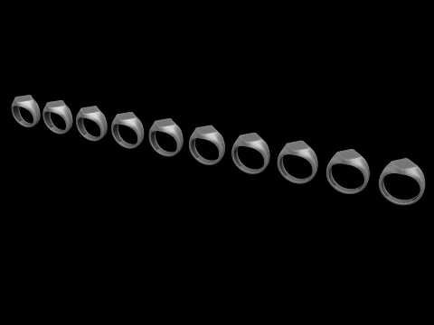 Jewelry Signet Ring v5 M Size 3D print model 3D Print Model