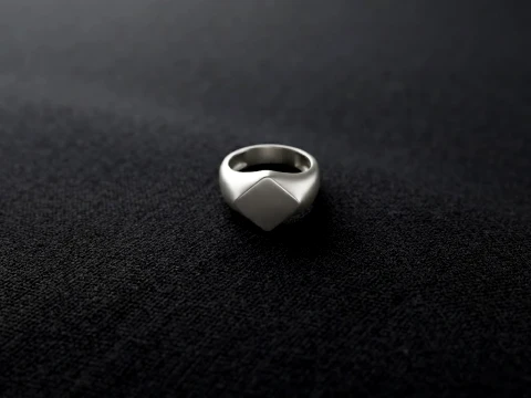 Jewelry Signet Ring v5 M Size 3D print model 3D Print Model