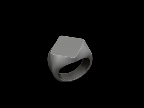 Jewelry Signet Ring v5 L Size 3D print model 3D Print Model