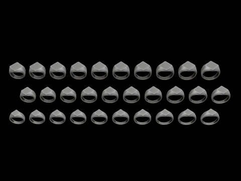 Jewelry Signet Ring v5 S M L Sizes Pack 3D Print Model
