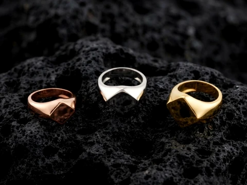 Jewelry Signet Ring v5 S M L Sizes Pack 3D Print Model