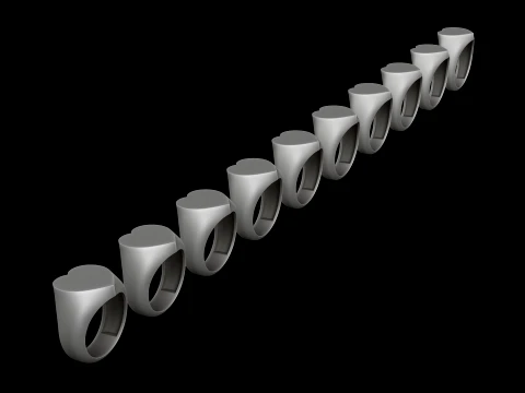 쥬얼리 인장 반지 v6 M 사이즈 3D 프린트 모델 3D 프린트 모델
