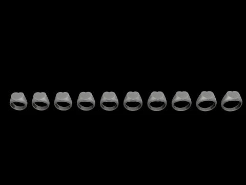 쥬얼리 인장 반지 v6 M 사이즈 3D 프린트 모델 3D 프린트 모델