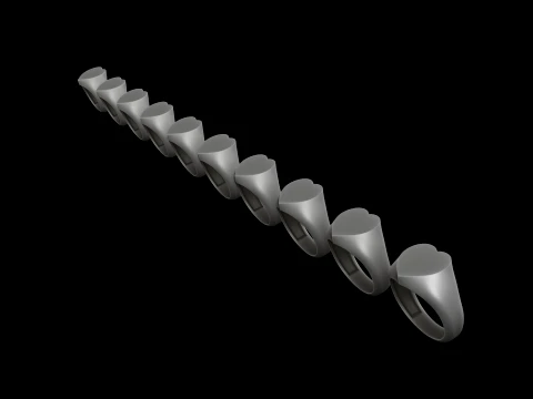 쥬얼리 인장 반지 v6 M 사이즈 3D 프린트 모델 3D 프린트 모델