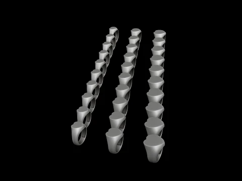 Jewelry Signet Ring v6 S M L Sizes Pack 3D Print Model
