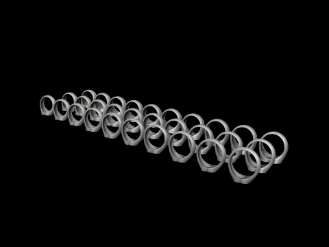 Jewelry Signet Ring v6 S M L Sizes Pack 3D Print Model