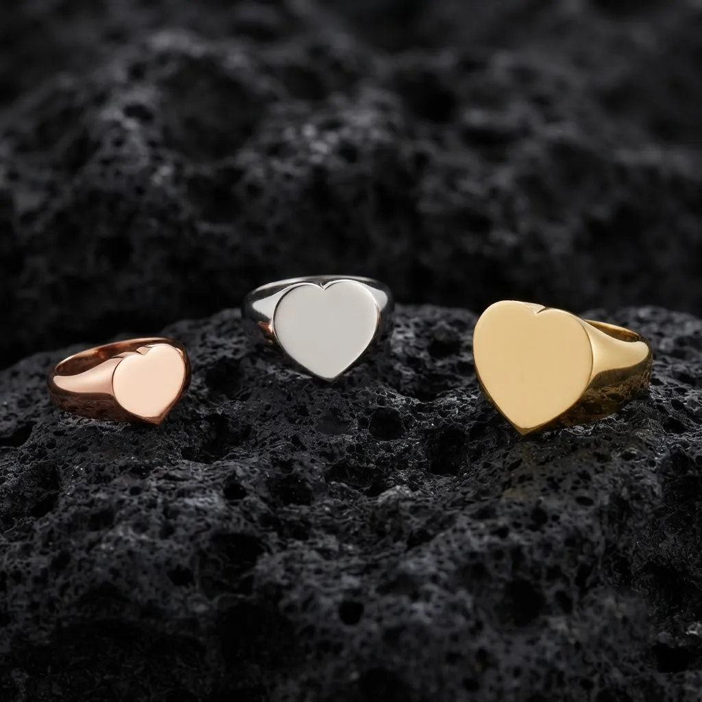 Jewelry Signet Ring v6 S M L Sizes Pack 3D Print Model .c4d .max .obj .3ds .fbx .stl .blend 