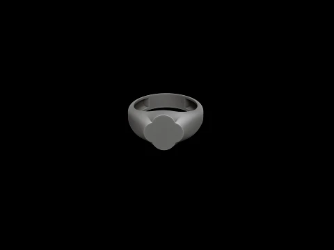 Jewelry Signet Ring v7 S Size 3D Print Model