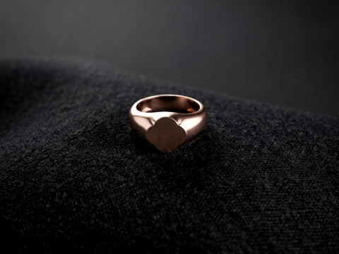 Jewelry Signet Ring v7 S Size 3D Print Model