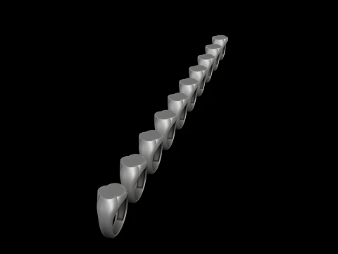 Anello con sigillo per gioielli v7 Modello di stampa 3D taglia M Modello di stampa 3D
