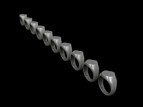 Anello con sigillo per gioielli v7 Modello di stampa 3D taglia M Modello di stampa 3D