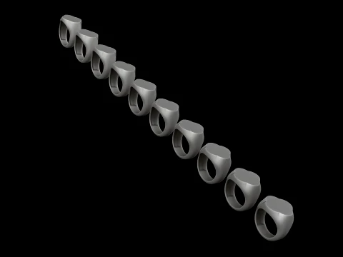 ジュエリー シグネット リング v7 L サイズ 3D プリント モデル 3Dプリントモデル