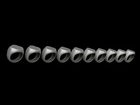 ジュエリー シグネット リング v7 L サイズ 3D プリント モデル 3Dプリントモデル