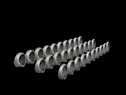 Jewelry Signet Ring v7 S M L Sizes Pack 3D Print Model